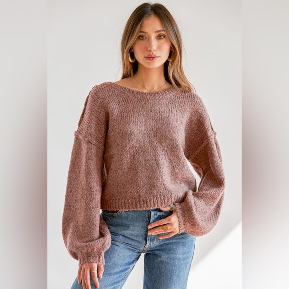 Lulus Sweaters - Lulu’s Always Together Mauve Purple Balloon Sleeve Sweater